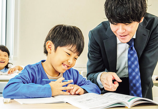 授業中の小学部クラス指導の様子