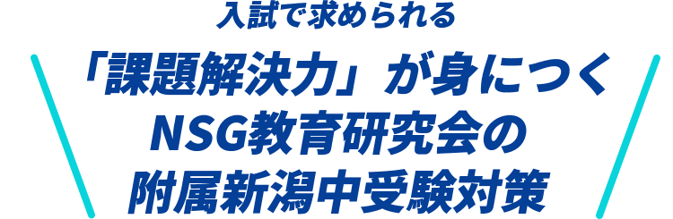 入試で求められる「課題解決力」が身につくNSG教育研究会の附属新潟中受験対策